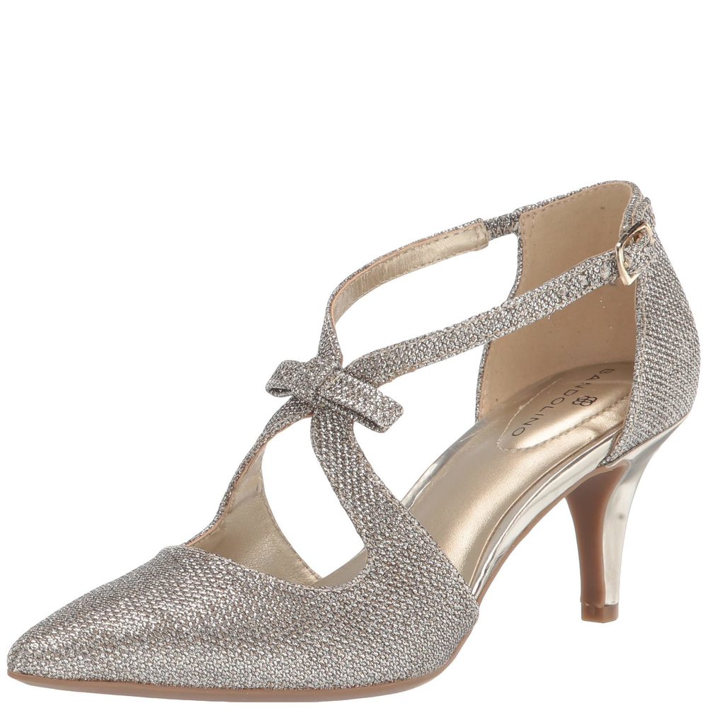 Bandolino Womens Zeffer Pump Gold Fabric 8.5 M